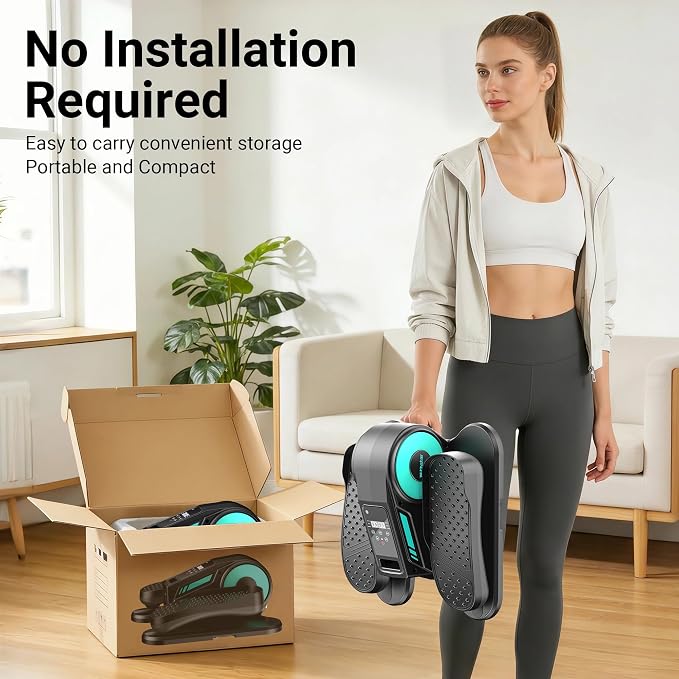 Under Desk Elliptical Machine - Electric Seated Pedal Exerciser, Motorized Leg Exerciser for Seniors Home Office, 12 Adjustable Speeds Whisper Quiet Portable
