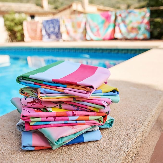 Dock & Bay Beach Towel - Quick Dry, Sand Free - Compact, Lightweight - 100% Recycled - Includes Bag - Ibiza Glow - Large (160x90cm, 63x35)