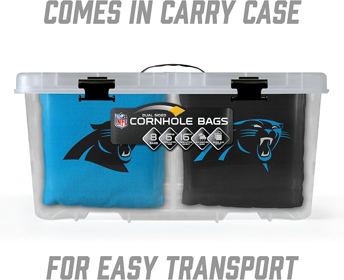 YouTheFan Officially-licensed NFL Set of 8 Cornhole Bags - All Weather Dual Sided Slide & Stop - regulation size