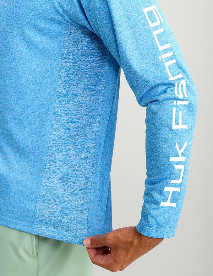 HUK Mens Pursuit Vented Long Sleeve Hoodie, Fishing Shirt with Hood