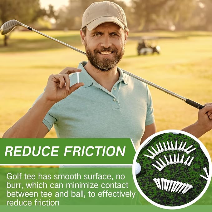 Mudder Golf Tees Bulk Wooden Bamboo Golf Tees Multicolor Wood for Men Balls Accessories
