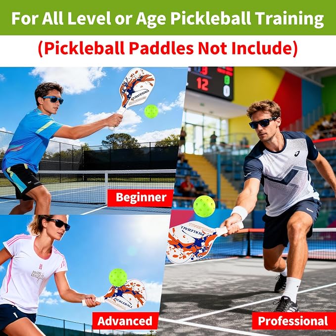 4/6/12/20/50/100 pcs Pickleball Balls,40 Hole Outdoor Pickleball Balls,8mm Precision Drilled-Spaced Pickle Ball Set-Profession Plastic Ball for Pickleballs Paddles and Indoor Floor Sport Court