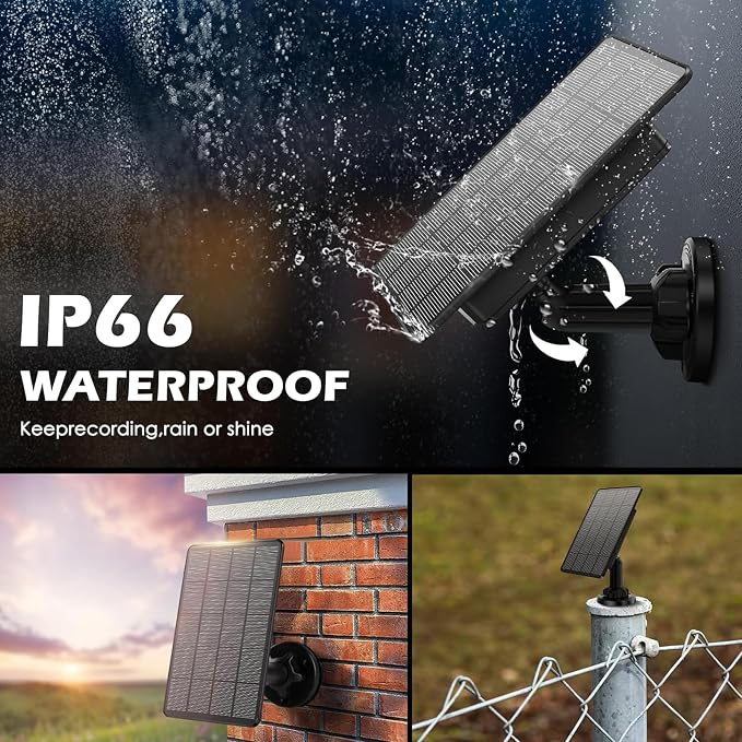 Updated Version 2Pack Trail Cameras Solar Panel 12V/1A 6V/1.5A with Build-in 4000mAh Rechargeable Lithium Battery IP66 Waterproof Hunting Accessory Compatible with Hunting Game Cameras or Deer Feeder
