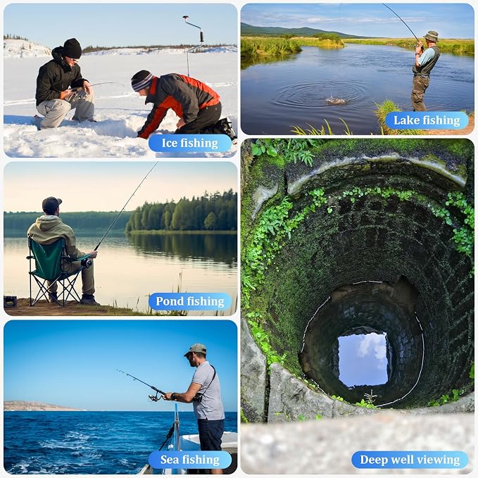 Underwater Fishing Camera, 4.3 Inch LCD, Infrared Night Vision, Wide Angle IP68 Waterproof Portable Fish Camera for Ice, Lake, Boat & Kayak Fishing (Gold)