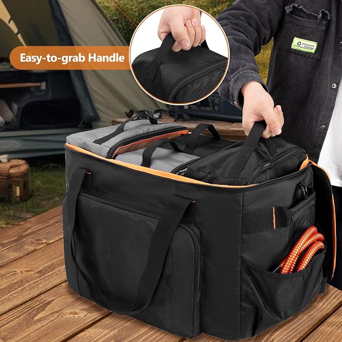 GRAOSO Camping Organizers and Storage, 4 Pcs Camping Packing Cubes with Carrying Bag for Easy Storage and Transport, 5-in-one Tactical Bag with Hard Bottom, Patented Design