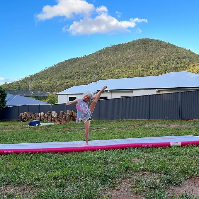 Air Mat Tumble Track, Gymnastics Mats Tumbling Track with Electric Air Pump for Home Use Cheerleading Training Kids Gym Yoga
