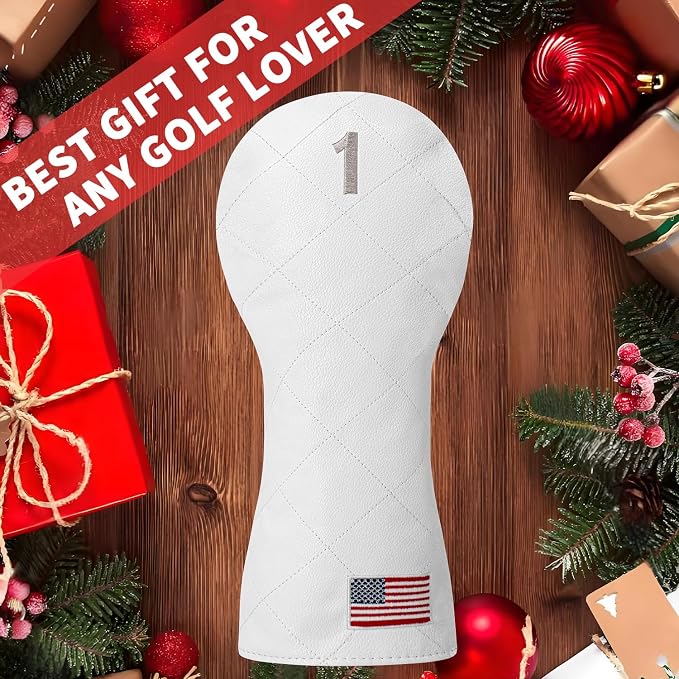 Golf Club Covers for Driver, Fairway, Hybrids - 3 Options - Golf Driver Headcover/Golf Fairway Wood Head Cover/Hybrid Headcover for Men/Women Golfer