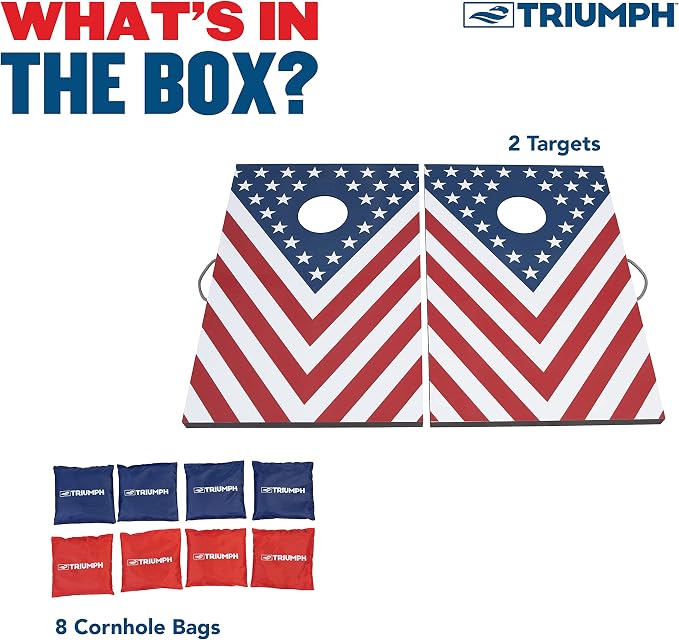 Triumph Sports 2x3 Premium Cornhole Sets - LED Options Available - 8 Bean Bag Toss Bags and Cornhole Boards Included