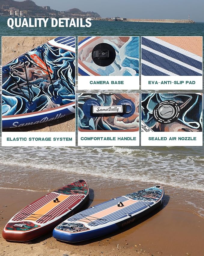 Inflatable Stand Up Paddle Board - Ultra Stable Wide Paddle Boards of All Skill Levels, Full-Color Gradient Design, Anti-Slip EVA Deck with Premium Accessories