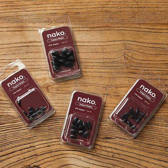 97% Pure Tungsten Flipping Weights - 10 Pack / 5 Pack - Nako Tungsten Weights - Fishing Sinkers for Bass Fishing