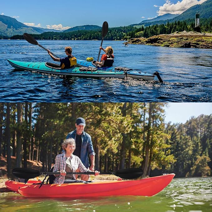 Kayak Paddle, 70"-96" Kayak Paddles Oars for Boating Heavy Duty Adjustable Shaft Comfort Grips with Paddle Leash for Kayaking Boating Canoeing River Tubing (Black)
