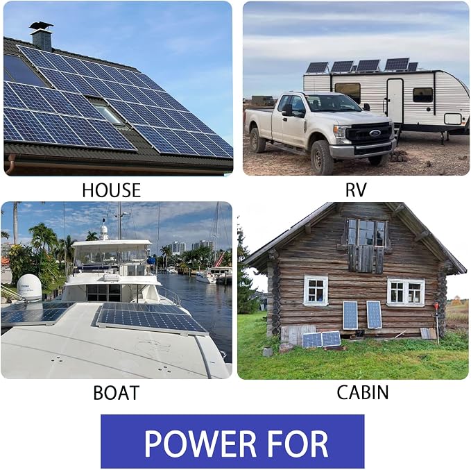 1200 Watt 24Volt Solar Panel Kit 8X150W Monocrystalline Module 50A Charge Controller for RV, Boats, Trailer, Camper,Off-Grid System((1200W Solar kit)