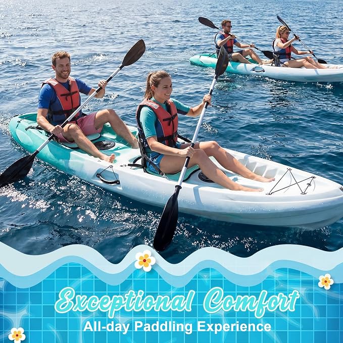 Vinsot Kayak Seat Cushion Universal Paddle Board Seat with Back Support Adjustable Non Slip Boat Chair Seats with 4 Straps and Storage Bag for Kayak Boat Sup Canoe