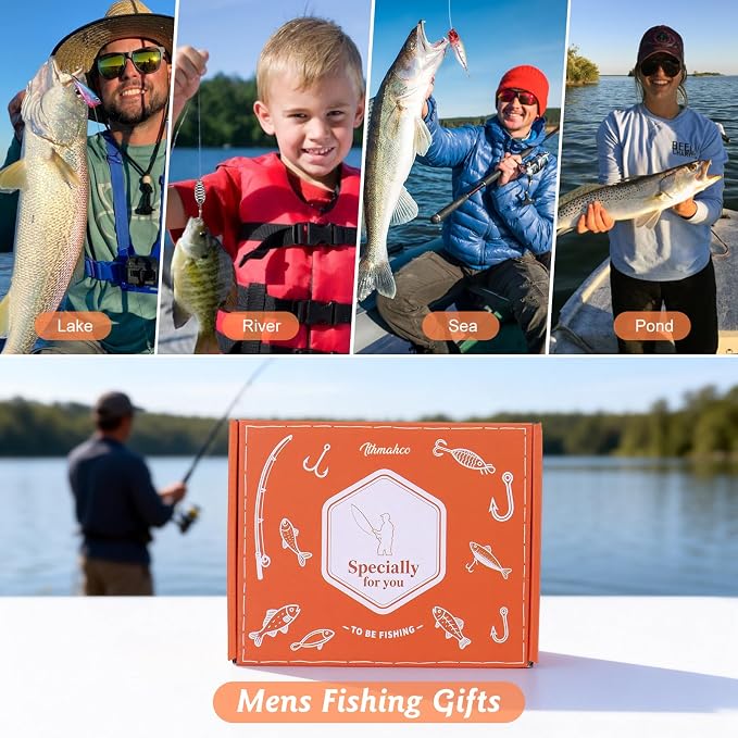 Ithmahco Fathers Day Fishing Gifts for Men Dad Unique, Funny Gifts for Fisherman Who Has Everything, Mens Fishing Gift for Birthday, Unique Gift for Fisherman Daddy Grandpa Brother Teen Boys