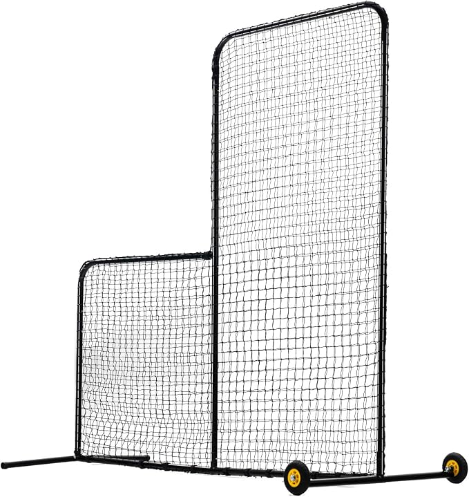 VEVOR Batting Screen - Baseball & Softball Protector with Carry Bag & Ground Stakes, Pitching Net for Pitchers Protection
