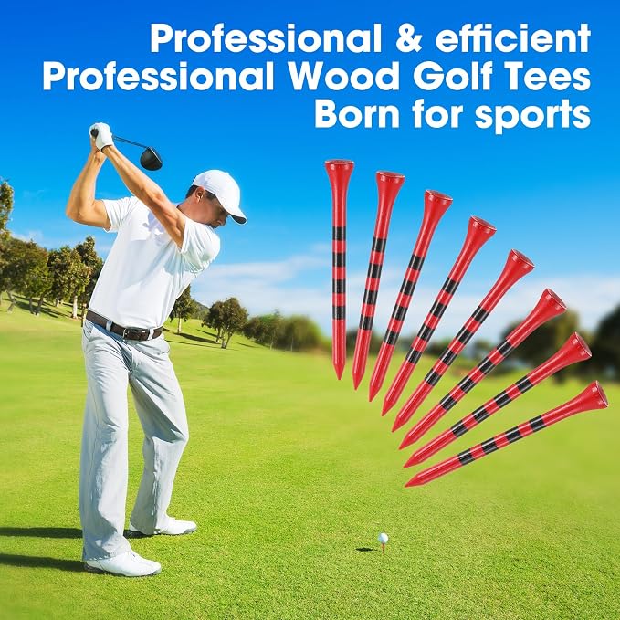 Vinsot 1000 Pcs Golf Tees Bulk 3-1/4'' Wooden Tees for Driving Range, Golf Club Accessories for Men Dad