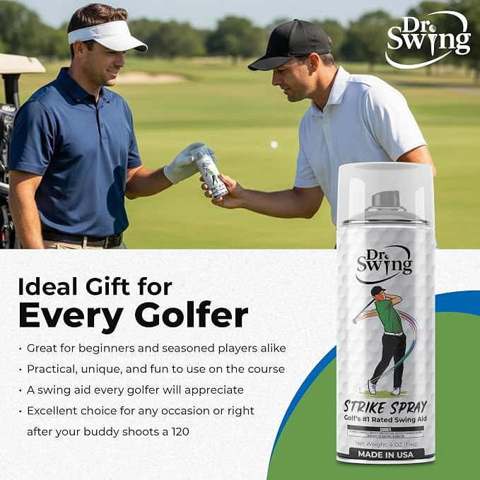 Dr. Swing Golf Impact Spray|2 Pack| Club Spray for Ball Contact|Quick Drying Vanishing Strike Formula|Easy Wipe Design