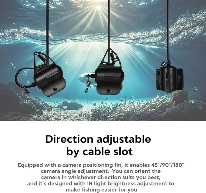 4.3inch Underwater Fishing Camera,65ft Cable 220° Ultra Wide Angle 21pcs IR Lights with Night Vision,Portable Storage Bag,5000mAh Fish Finder for Ice Fishing,Lake,Boat,Kayak