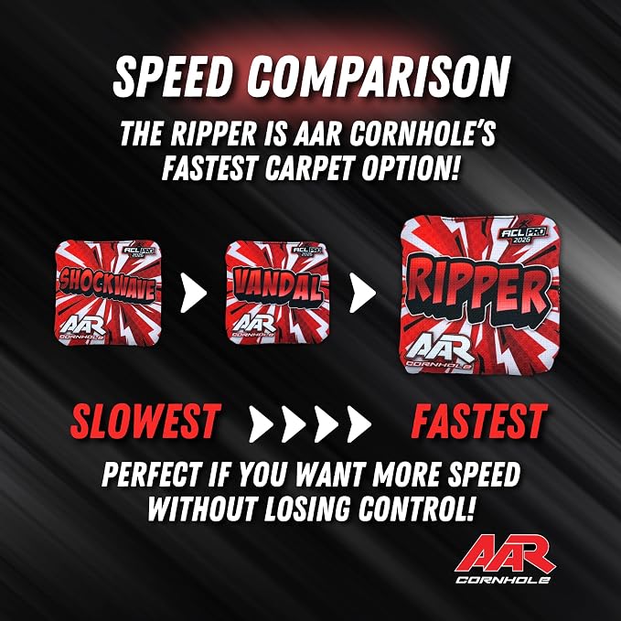 Ripper Cornhole Bags - ACL Pro Stamped 2026 - Set of 4 Bags - Made in The USA - Shock Edition