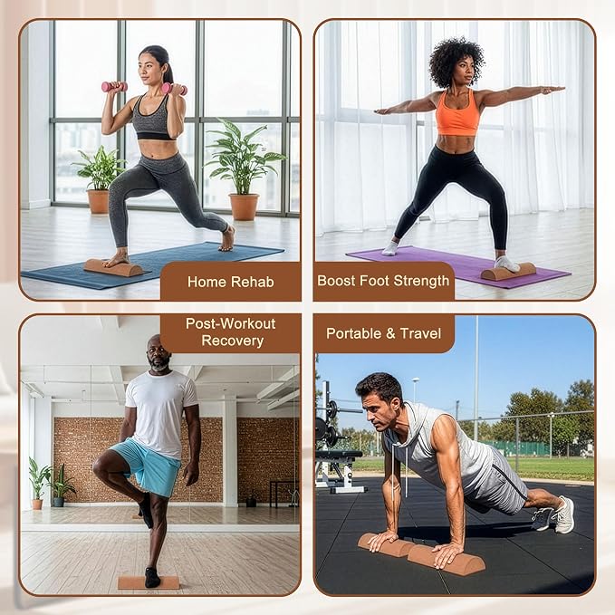 MUCITAGF Cork Balance Board - Ankle & Foot Strengthener Kit for Physical Therapy, Plantar Fasciitis Recovery, Core Stability, Enhanced Foot Function, Mobility and Prevent Falls | Balance Trainer