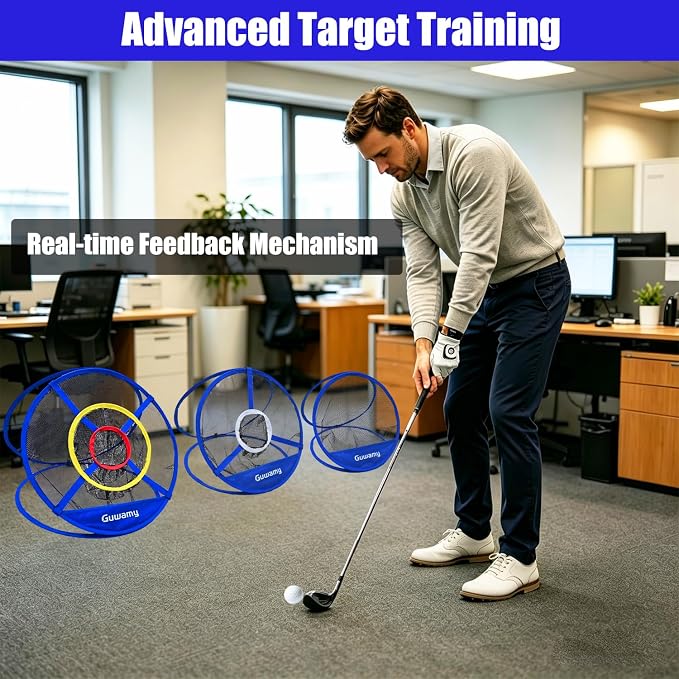 Set of 3 Golf Chipping Nets (3 Sizes) - Pop-Up Practice Targets for Indoor & Outdoor