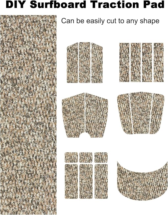 Hjdeck Universal Surfboard Pad EVA Foam Boat Flooring Decking Sheet Self-Adhesive Non-Slip Deck Grip Mat Marine Carpet for Yacht Boat Kayak Decking Golf Cart Fishing Boat RV Surfing Traction Pad