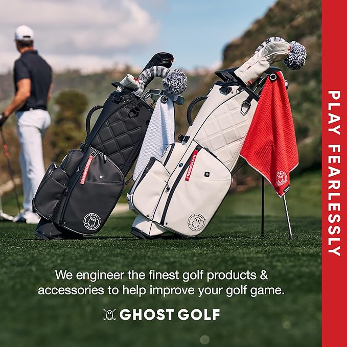 Ghost Golf Magnetic Towel (Caddie) - Premium Ultra-Absorbent Microfiber Golf Towel with Magnet for Golf Carts or Clubs - 18" x 40" Golfing Gear - Waffle Weave Pattern (Desert Camo)