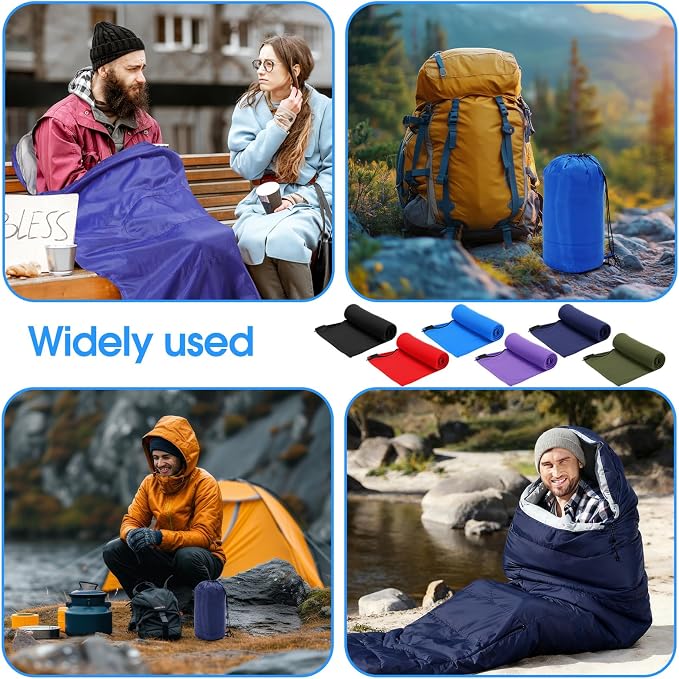 Hahafelt 6 Pack Sleeping Bags with Fleece Liners for Adults Bulk, Lightweight Waterproof Camping Sleeping Bags Set for Summer Camp, Church Trip, Emergency Relief, Outdoor Hiking Backpacking