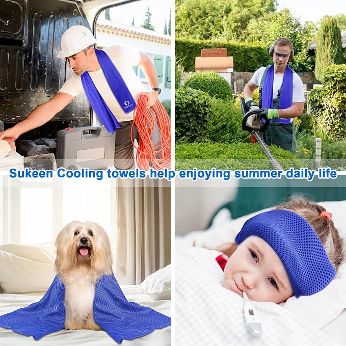 Sukeen Cooling Towels for Neck and Face(40"x12"), 30pack Bulk Cooling Towels for Hot Weather,Quick Dry Soft Breathable Sweat Towels for Sports Gym Yoga Golf and More Activities