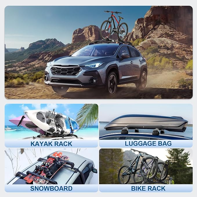 Roof Rack Cross Bars Compatible with Subaru Crosstrek 2024-2026(NOT for Wilderness), 300LBS Heavy Duty Adjustable Aluminum Cargo Bar for Rooftop Carrier, Cross Bars for Luggage, Kayak, Canoe, Bike