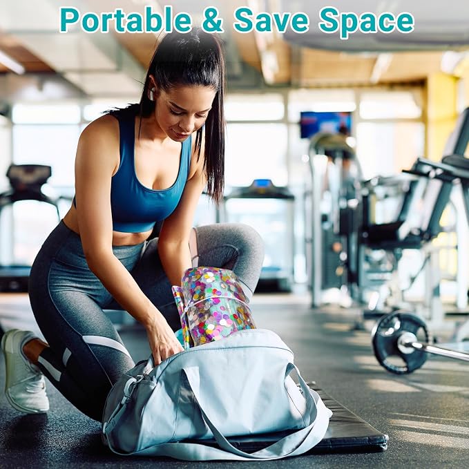 Estgora Gymnastics Barrel Inflatable Tumbling Air Roller, Gymnastic Tumble Equipment for Kids Home Use Back Handspring Trainer Octagon Tumbler Chearleeding Mat With Electric Pump