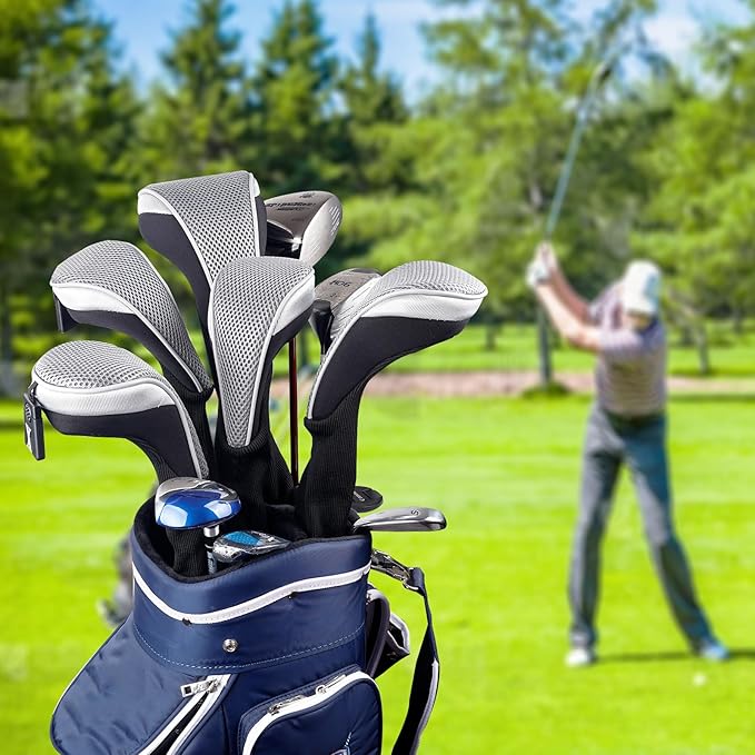 Andux 4pcs/Set Mesh Golf 460cc Driver Fairway Wood Club Head Covers Long Neck with No. Tags