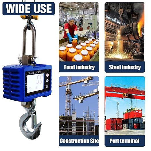 Digital Crane Scale,2200lb/1T Heavy Duty Digital Hanging Scale,Crane Scale Industrial with Remote Control and LCD Screen,High Precision Electronic Weighing Crane Scale for Market,Factory,Construction