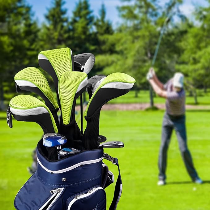 Andux 4pcs/Set Mesh Golf 460cc Driver Fairway Wood Club Head Covers Long Neck with No. Tags