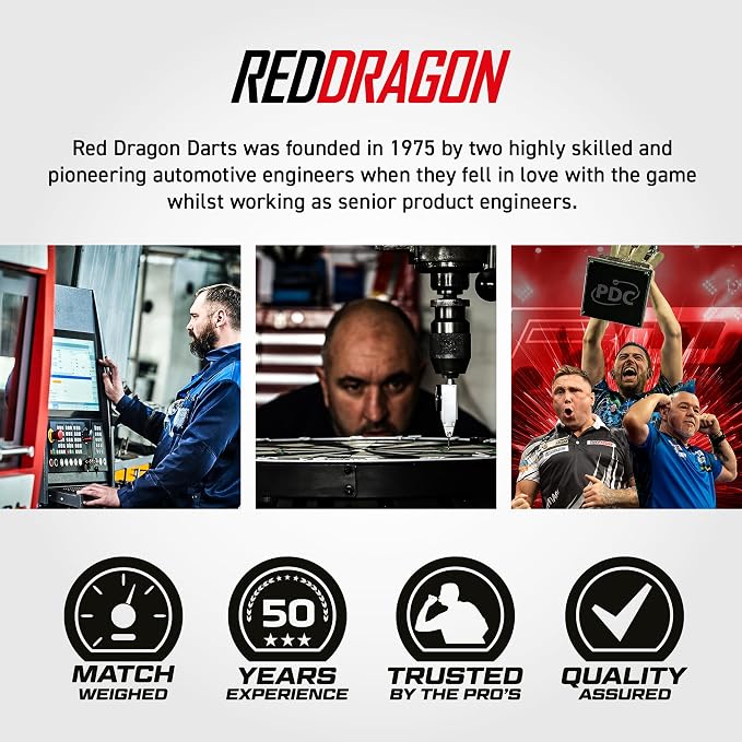 RED DRAGON Javelin Original Professional Darts Set - 85% Tungsten Darts with Flights & Shafts - Available in Soft Tip 18g Barrel/20g Full Weight and Steel Tip 20g - 26g