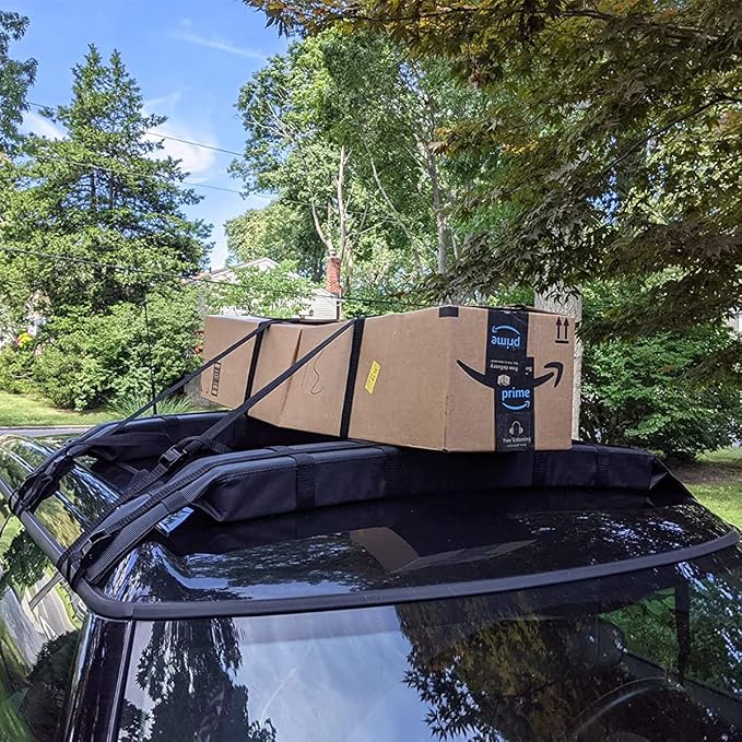 Kayak Roof Rack Pads Deluxe Upgrade Universal Car Soft Roof Rack for Canoe/Paddle Board/SUP with Adjustable Steady Tie-Down Straps/Ropes/Hooks/T-Straps and Storage Bag