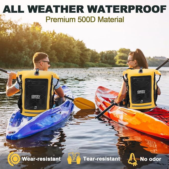 OSAH DRYPAK Waterproof Backpack Dry Bag 35L/55L/85L β Heavy Duty Roll-Top Hiking Backpack for Travel, Kayaking, Boating, Camping, Rafting and Fishing