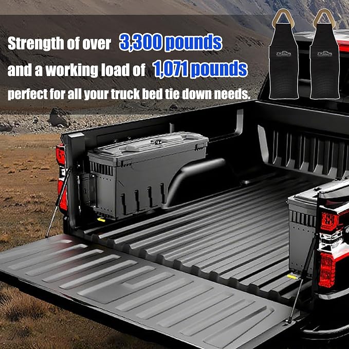 EZ Truck Bed Strap Anchor - Can Easily Secures Your Ratchet Straps - Heavy-Duty Tie Down Anchors for Most Truck Bed & Tailgate Tie Downs (4 Pack)