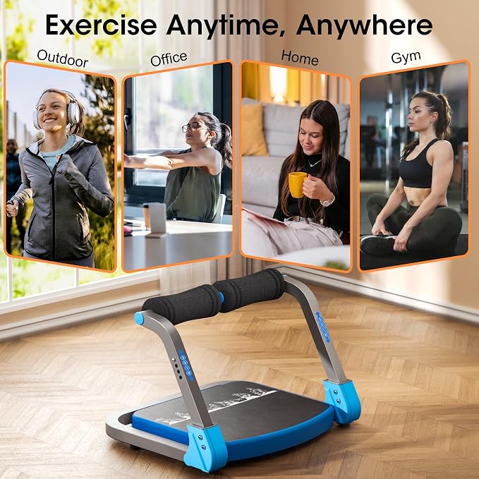 Ab Machine Ab Trainer - Sit Up Exercise Equipment& Core Machine, 4 Level Adjustable Resistance, Foldable Ab Crunch Machine for Home Gym Stomach Workouts