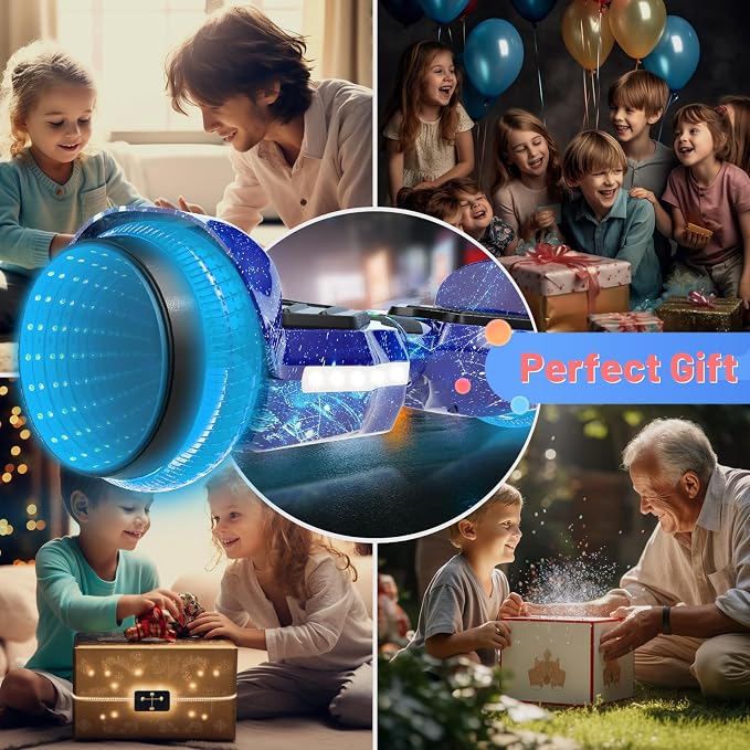 SIMATE Scooter, Colorful LED Light-Up Wheels, Bluetooth Speakers and APP, Dual 250W Motors, 8.5 mph Max Speed & 8.5 Miles Max Range, Gifts for Kids Adults Girls Boys