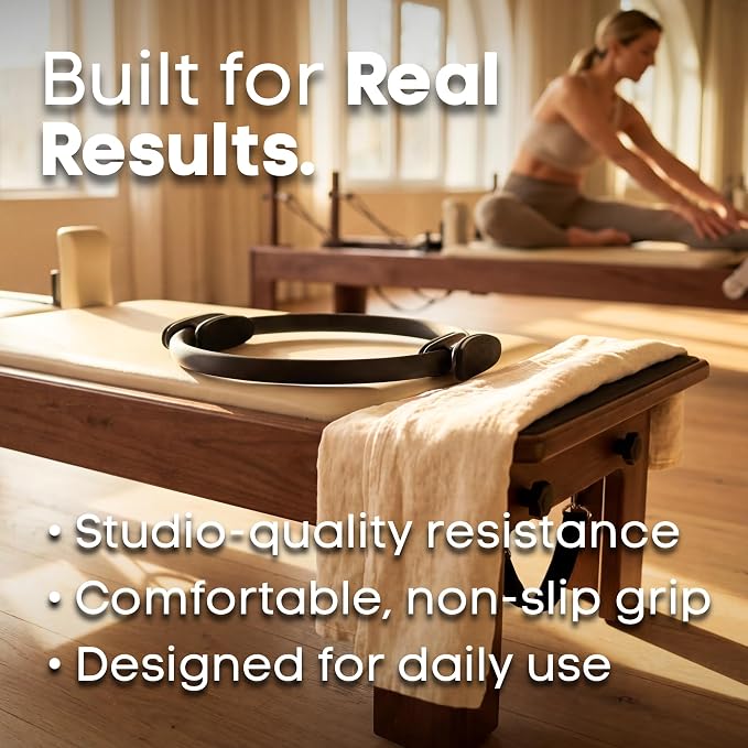 Pilates Ring 14 Inch – Fitness Circle for Core & Thigh Workout, Medium Resistance Exercise Ring with Non-Slip Handles, Pilates Ring for Home Gym & Full Body Toning