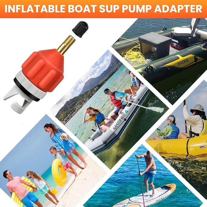 2PCS SUP Pump Adapter,Premium Conventional and Sturdy Air Valve Adapter,Fast Inflation and Deflation for Inflatable Stand UP Paddle Board, Kayak and Boat