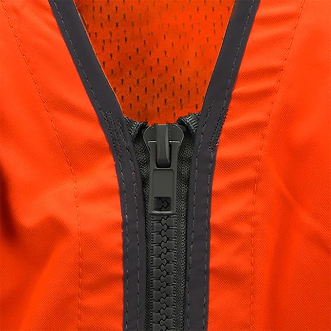 Radians SV55 Class 2 Heavy Woven Two Tone Engineer Vest with Padded Neck to Support Extra Weight in Cargo Pockets, Orange, X-Large