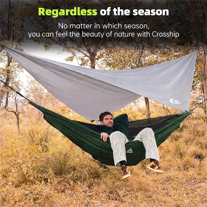 Hammock Underquilt for Camping Hammock, Full Length Camping Quilt for Lightweight Soft Warm 3-4 Seasons 41-68°F, Great for Hiking Backpacking Traveling(Hold Up to 500lbs) - Forest Green