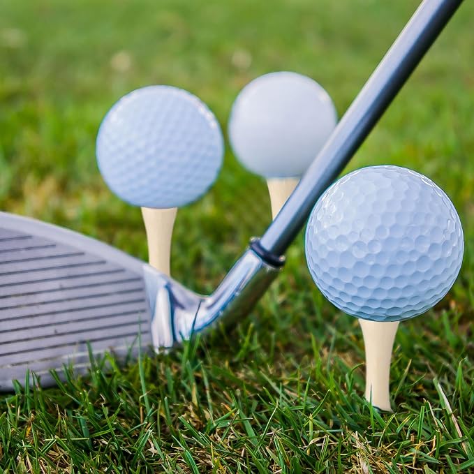 Vinsot 500 Pcs Step Down Golf Tees 2-3/4 Inch Bulk Wooden Bamboo Golf Tees for Men Women Indoor and Outdoor Practice Driving Range and Simulator Essential Accessories