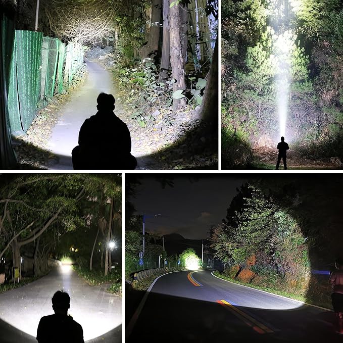 Super Bright Headlamp Rechargeable LED Headlight, SST40,3 Lighting Modes 10-30 Hours Battery Life for Work, Outdoor, Camping, Fishing(Large)