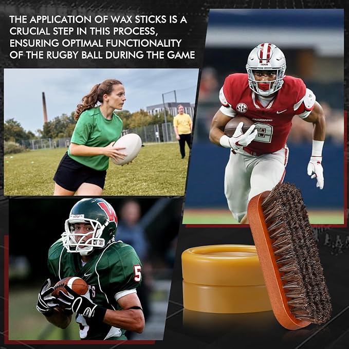 Football Prep Kit - for Secure Grip & Improved Tack, Football Accessories & Leather Football Mud - Designed for Professional & Youth Football Players, Complete Set with 2 Wax Bars & 1 Brush
