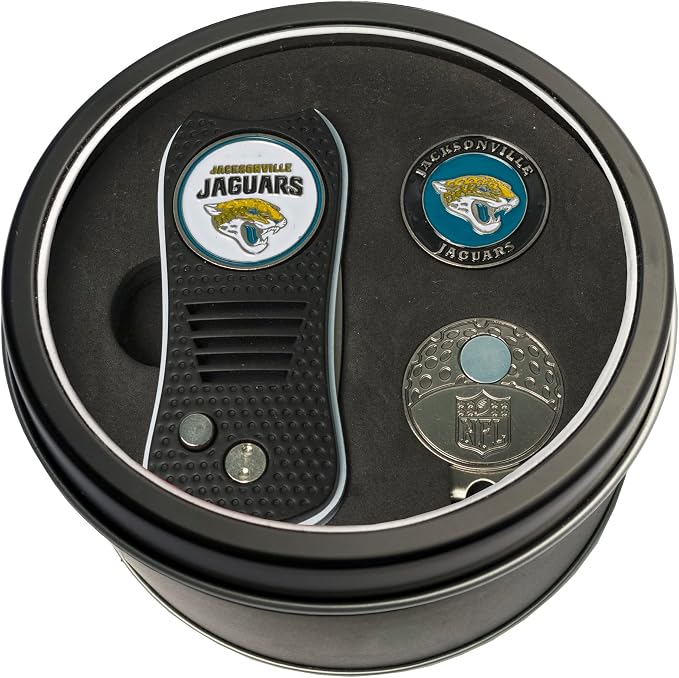 Team Golf NFL Adult-Unisex Tin Gift Set with Switchfix Divot Tool, Cap Clip, and Ball Marker