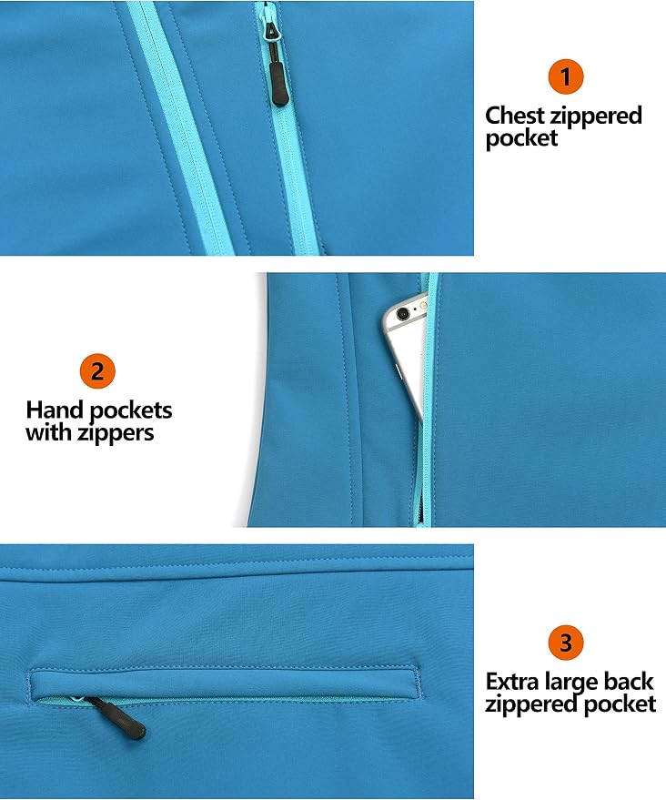 Little Donkey Andy Women's Fleece Lined Softshell Vest Lightweight Windproof Sleeveless Jacket for Hiking Outdoor Travel Golf