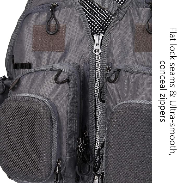 BASSDASH Strap Fishing Vest Adjustable for Men and Women, for Fly Bass Fishing and Outdoor Activities